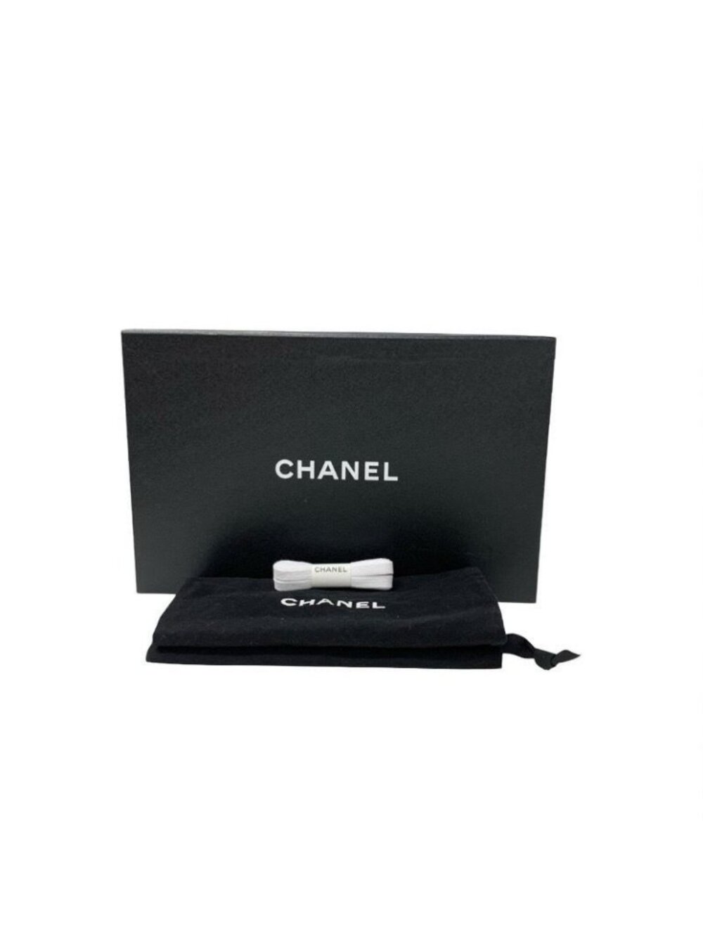 Chanel Sneakers Shoes Fabric Gray Black White Coco Mark Logo - Picture 9 of 9